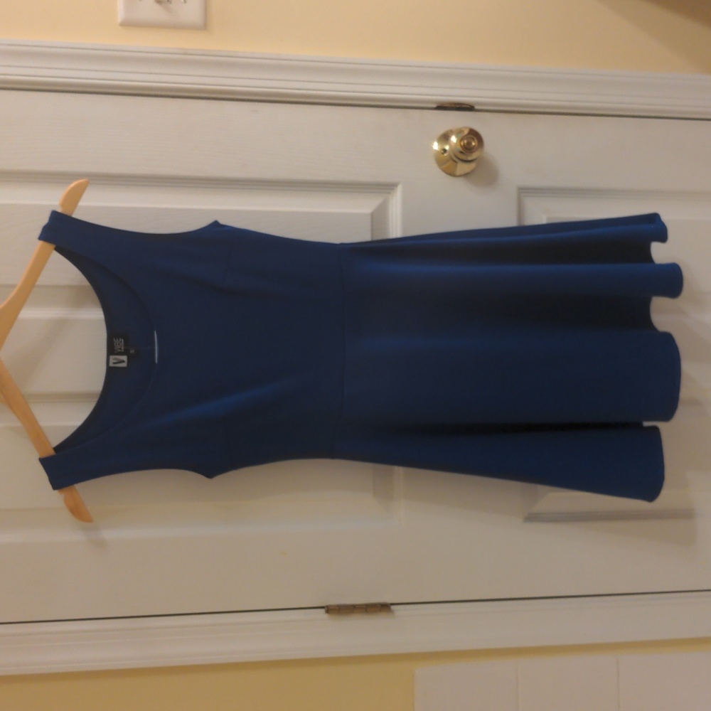 Royal blue fit and flare tank dress